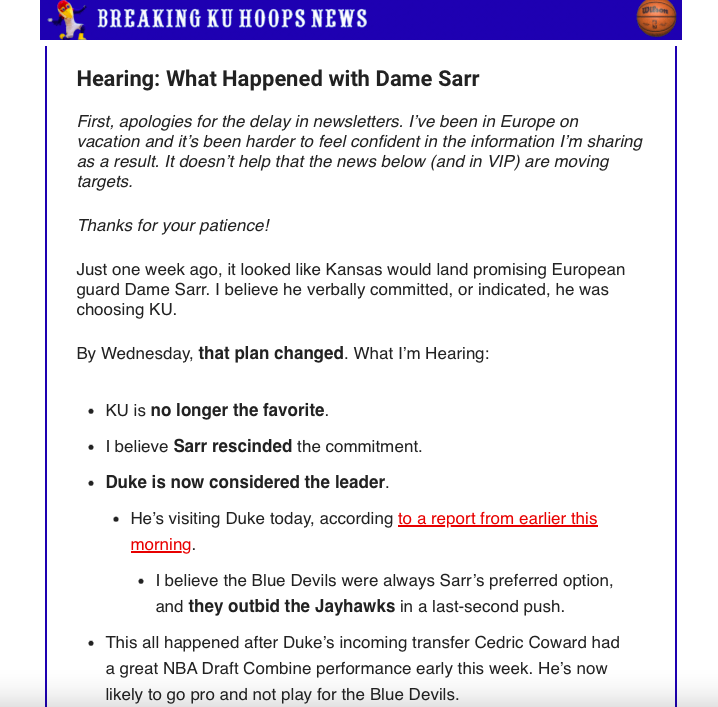 Dame Sarr - Kansas