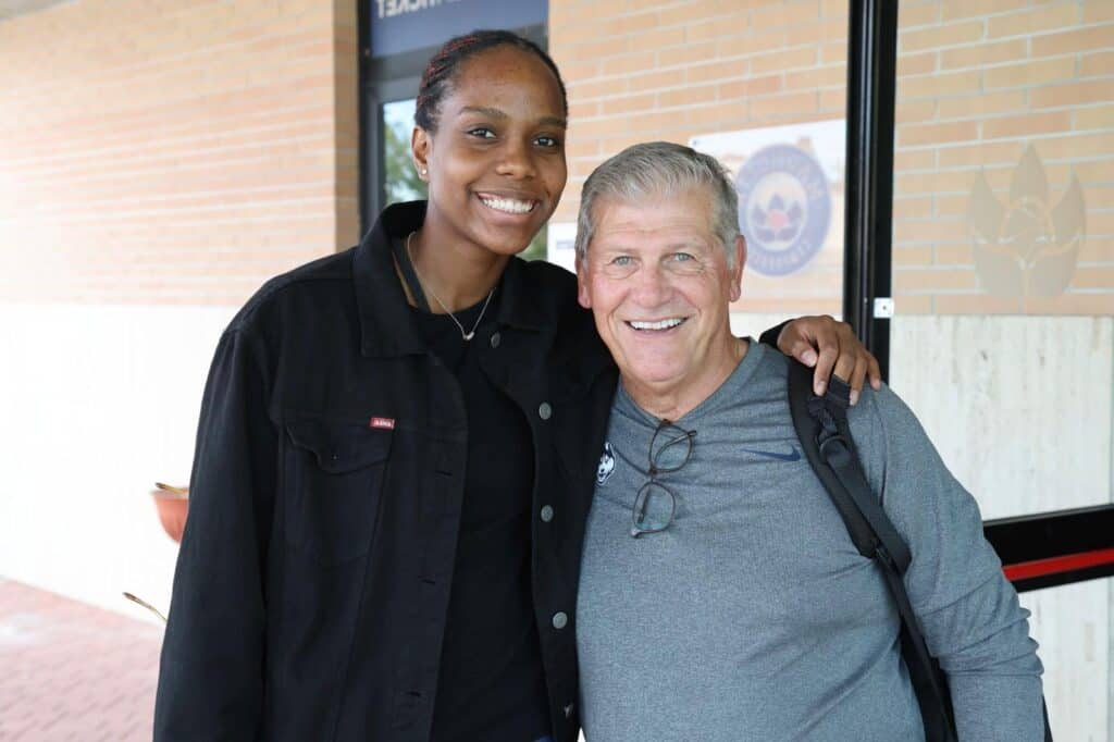 Blanca e coach Geno Auriemma
